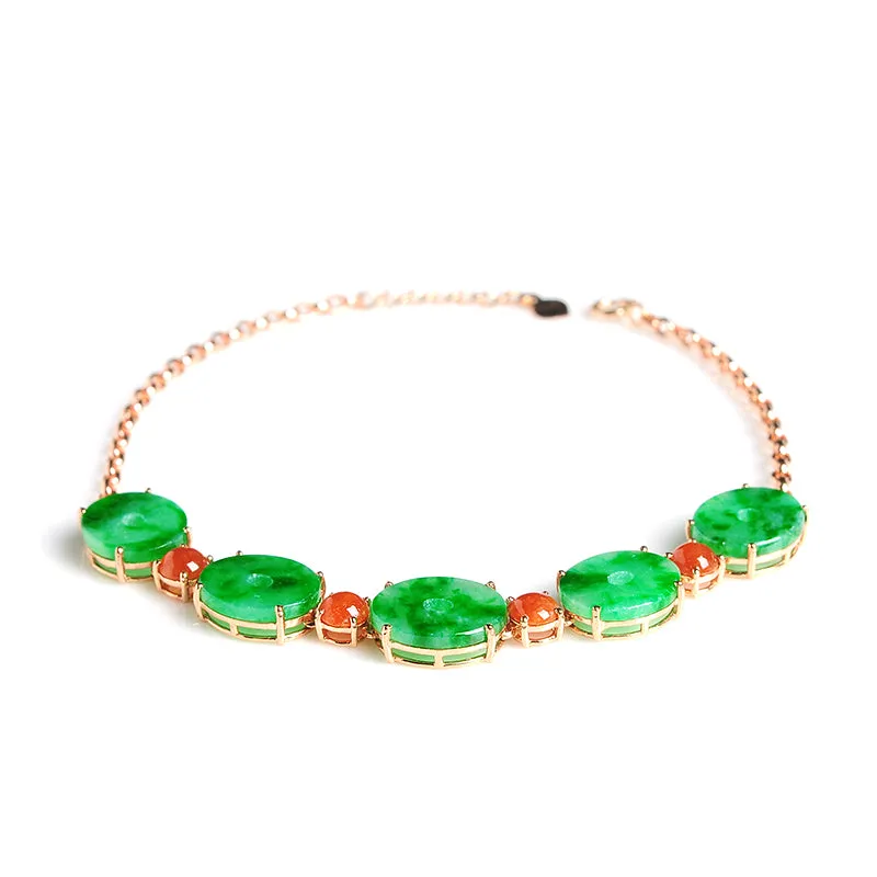 Natural Jade Bracelet Jadeite Gold Bracelet B1