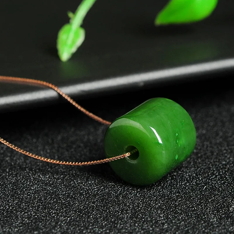 Natural Jade Pendant Nephrite Silver Pendant PT13