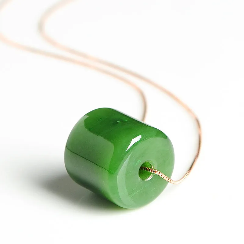 Natural Jade Pendant Nephrite Silver Pendant PT13