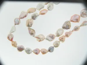 Natural Peach & Lavender Baroque Pearl Necklace