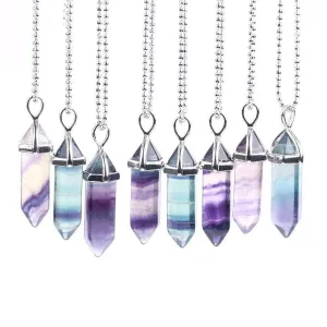 Natural Stone Point Pendulum Pendant Necklace Lapis Lazuli Chakra Charm Necklace