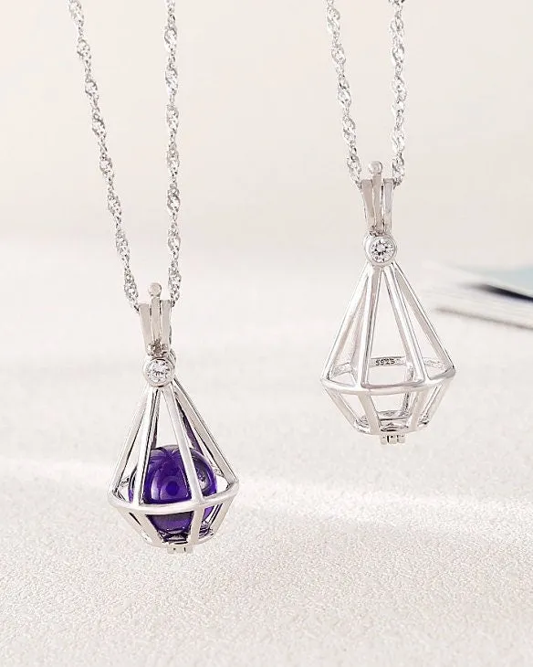 Necklace Pendant Blank Setting Box Charm 15x31mm Sterling Silver Fine 925 For One Bead No Prong DIY Jewelry Finding Wholesale 1pc
