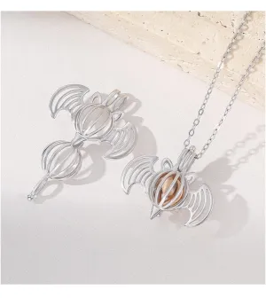 Necklace Pendant Blank Setting Halloween Charm 20x23mm Sterling Silver Fine 925 For One Bead No Prong DIY Jewelry Finding Wholesale 1pc