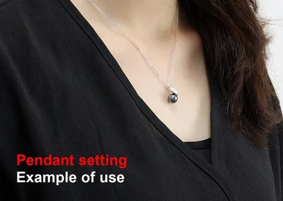Necklace Pendant Setting Blank 10x16mm 1pc 0.7g 925 Sterling Silver Butterfly Shape Base for 1 Pearl Bead Wholesale Available