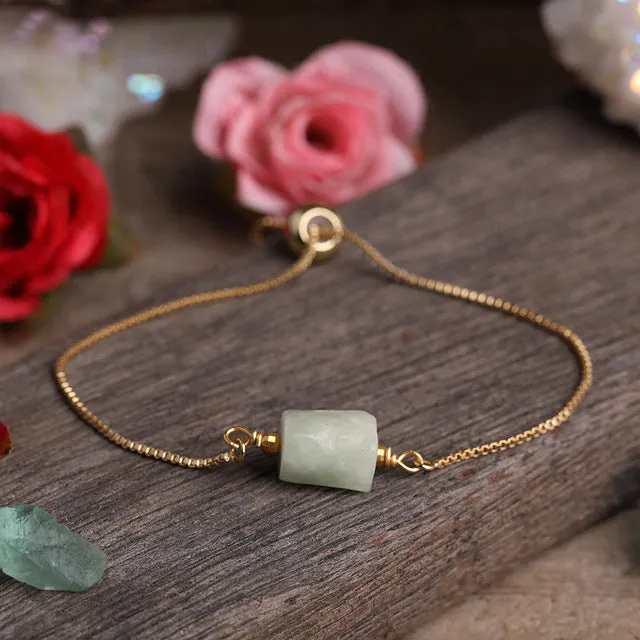 New Multiple Prismatic Stone Metal Chain Bracelet Adjustable Women Bracelet