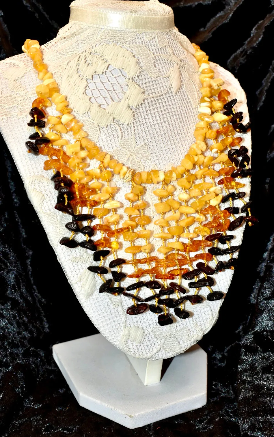 Ombre Amber Statement Necklace.