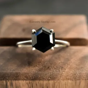 Onyx Hexagon Ring