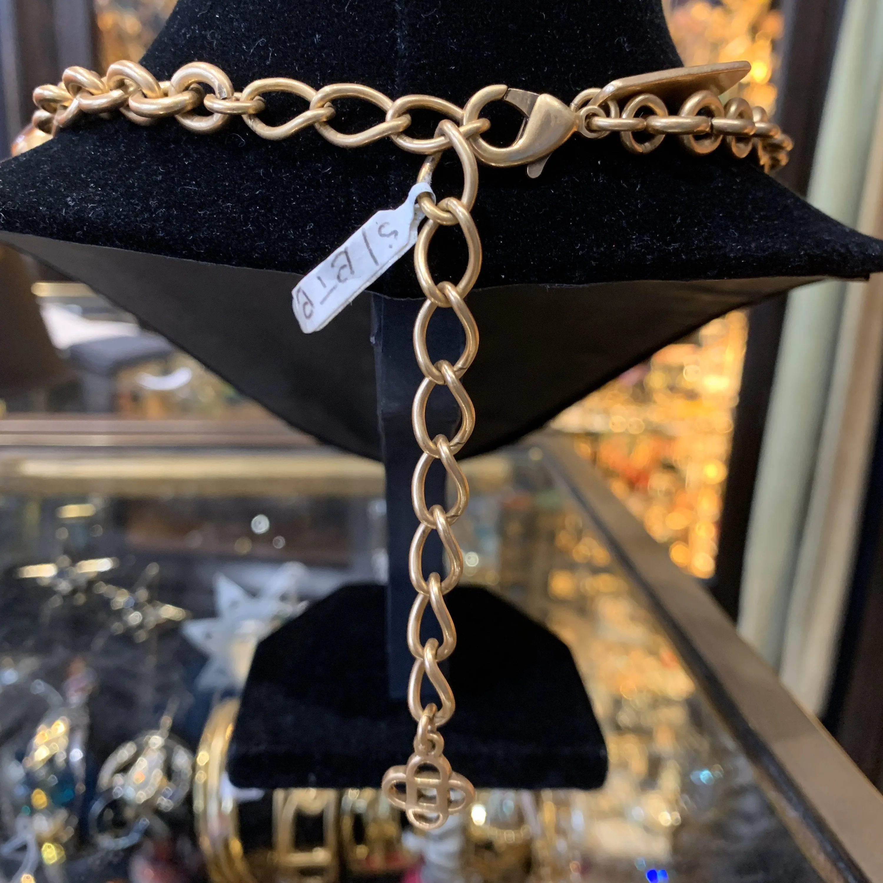 Oscar De La Renta Amber Yellow Glass Statement Necklace
