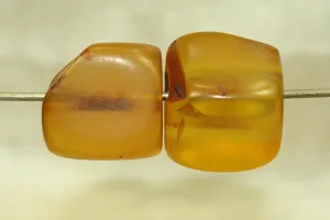 Pair of Resin-made Amber cubes from Ethiopia
