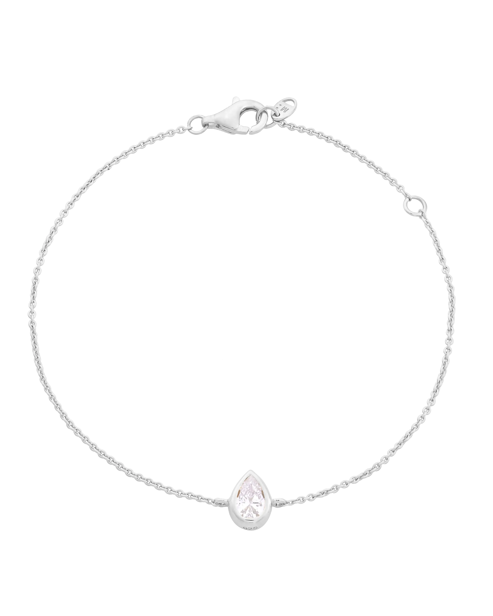 Pear Solitaire Diamond Bracelet - 18K Rose Vermeil