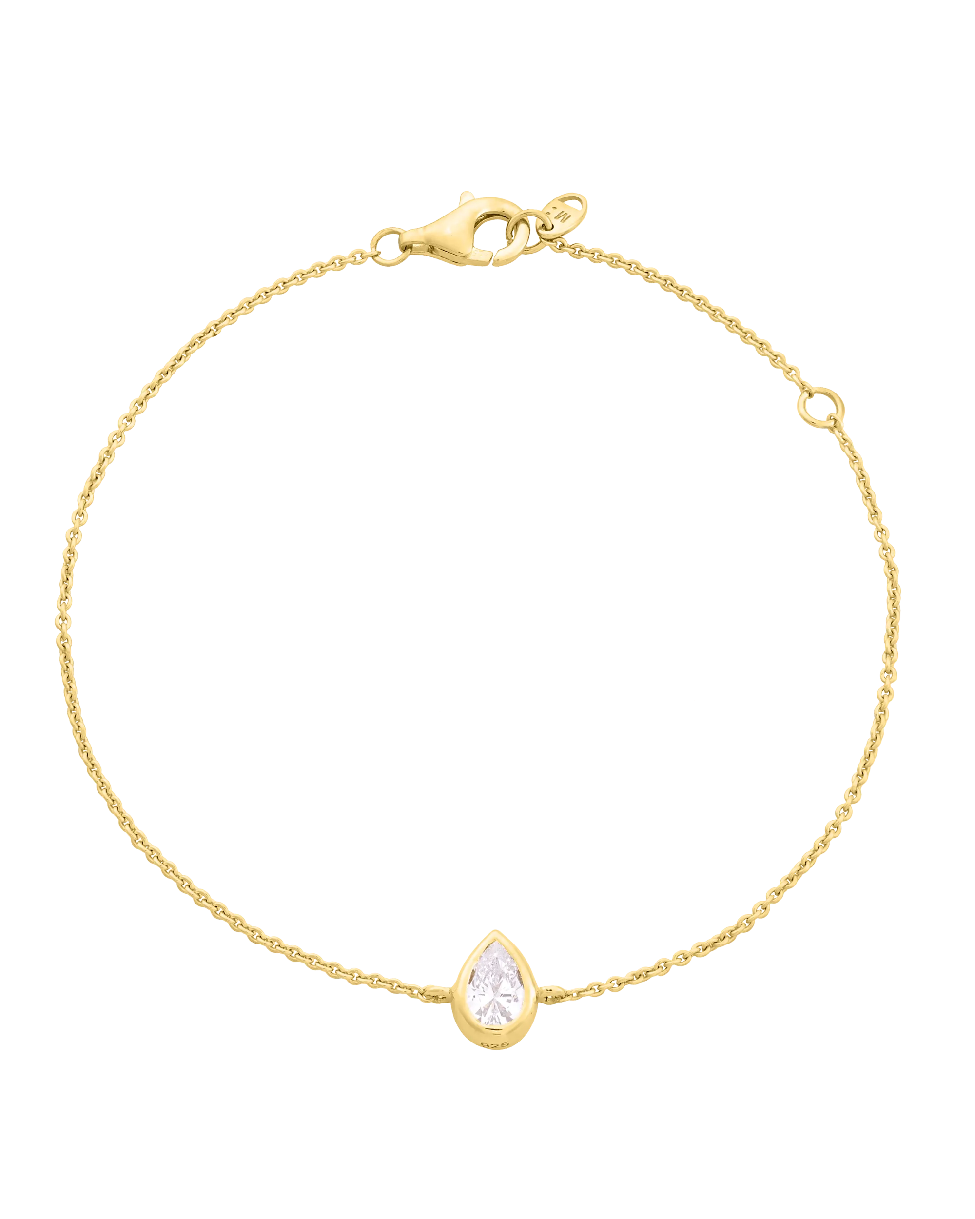 Pear Solitaire Diamond Bracelet - 18K Rose Vermeil