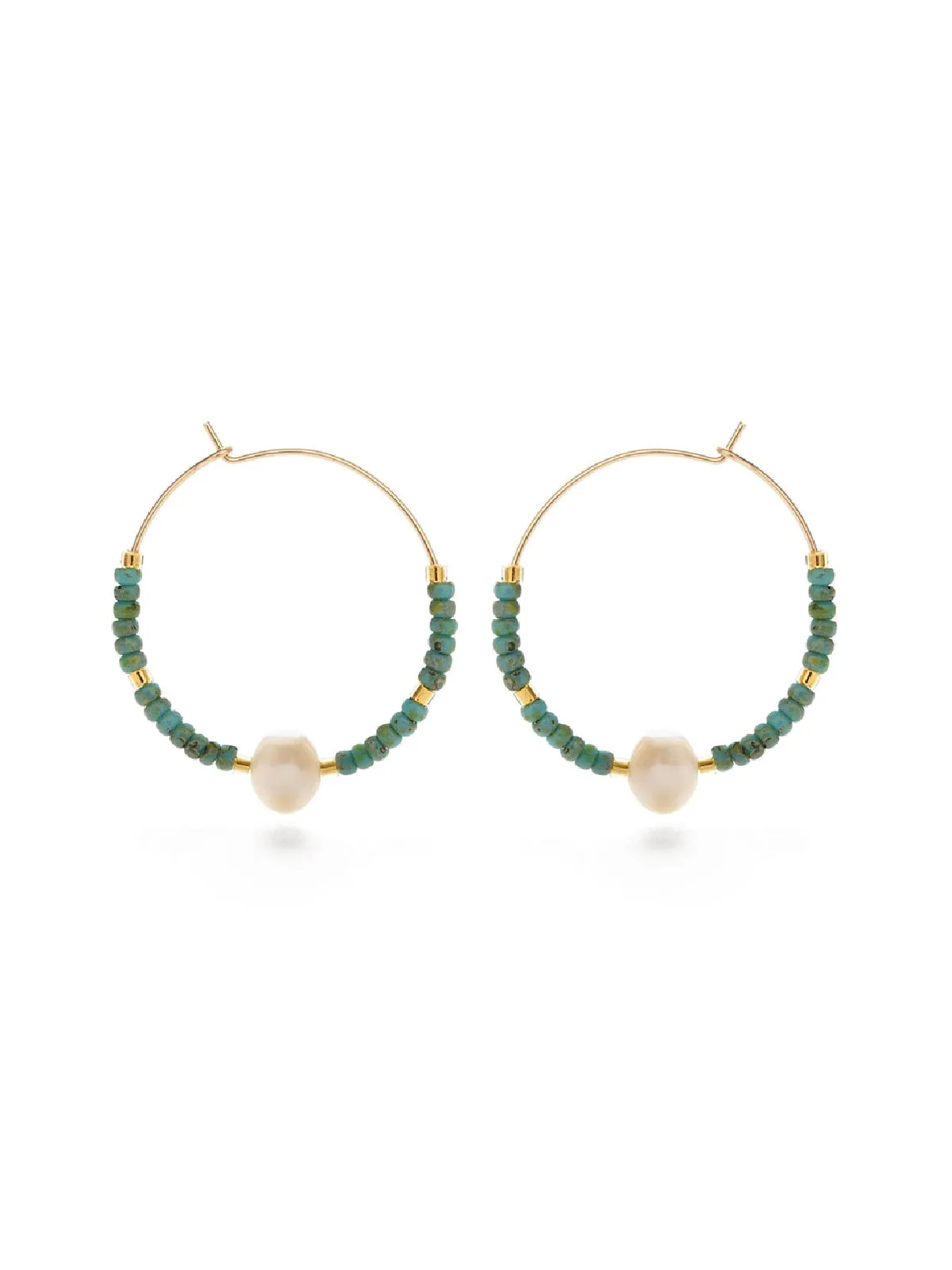 Pearl & Miyuki Seed Bead Hoops by Amano Studio