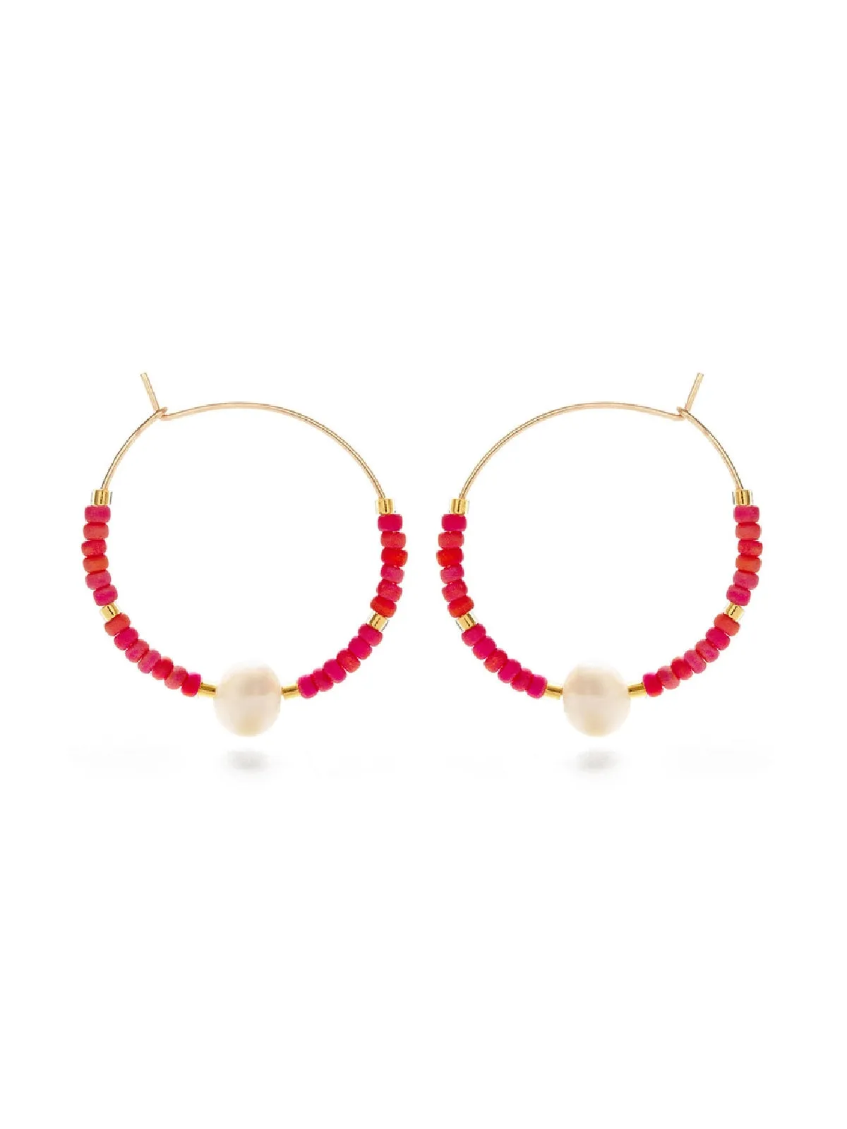 Pearl & Miyuki Seed Bead Hoops by Amano Studio