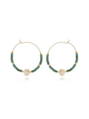 Pearl & Miyuki Seed Bead Hoops by Amano Studio