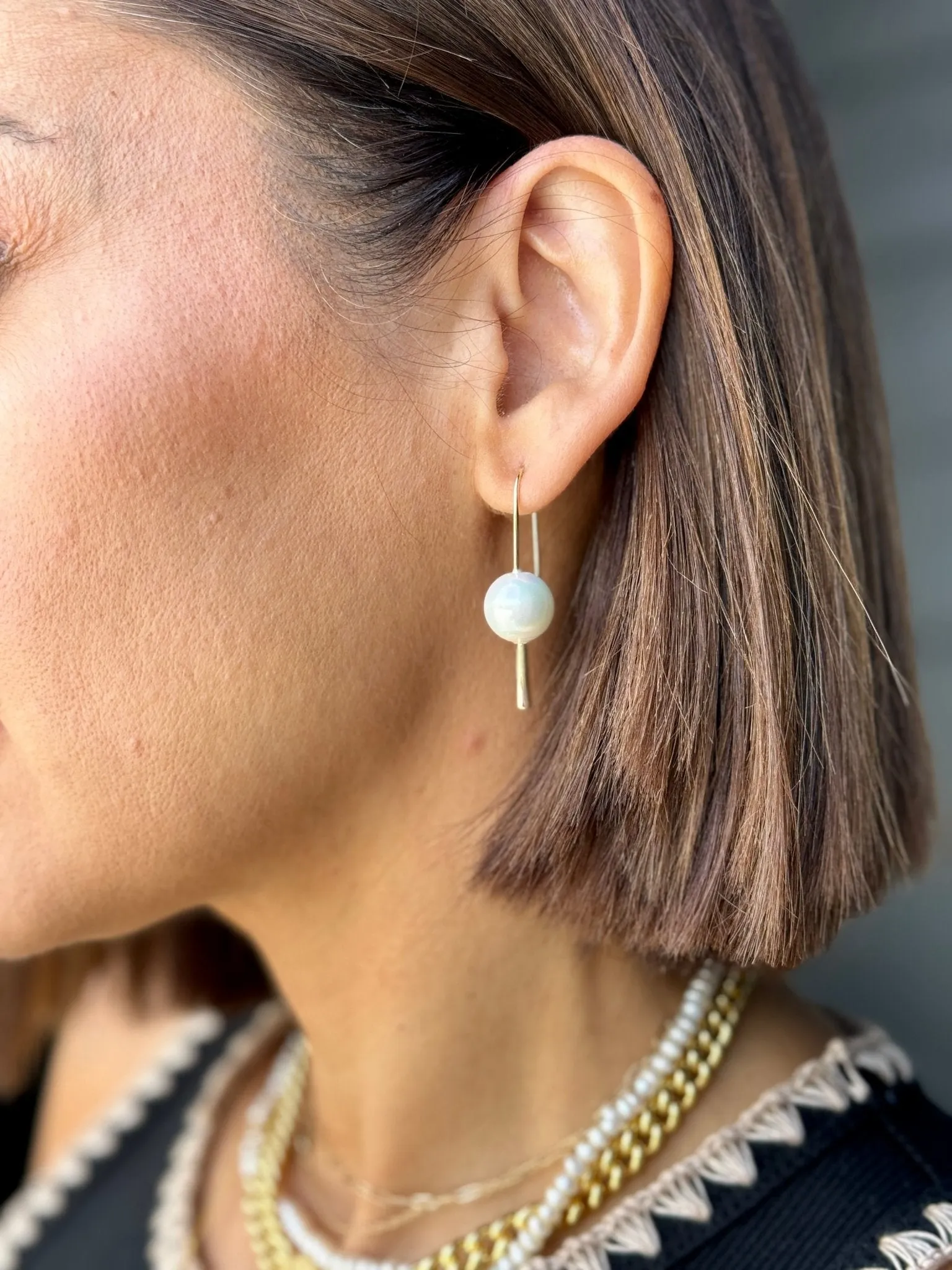 Perfect Pearl Hook Earrings by Melinda Maria