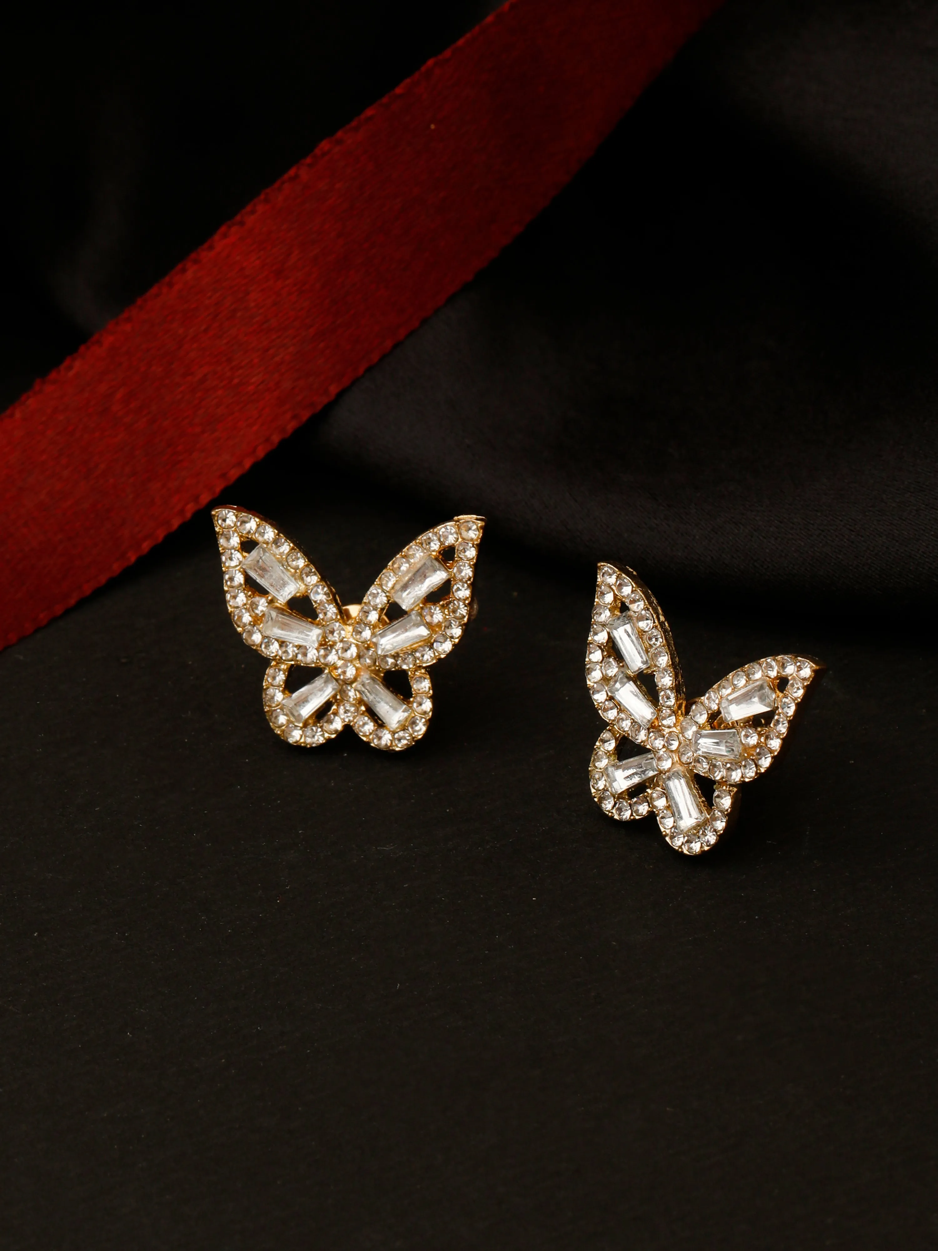 Radiant butterfly stud earrings