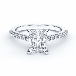 Radiant Cut Cathedral Pave Ring