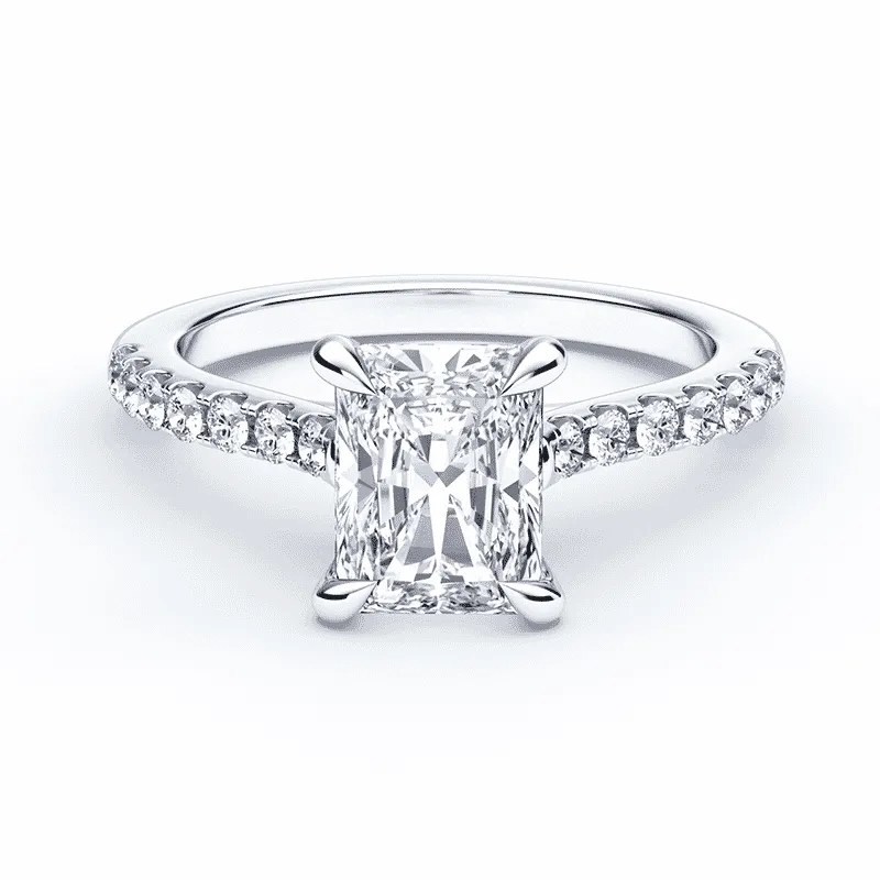 Radiant Cut Cathedral Pave Ring