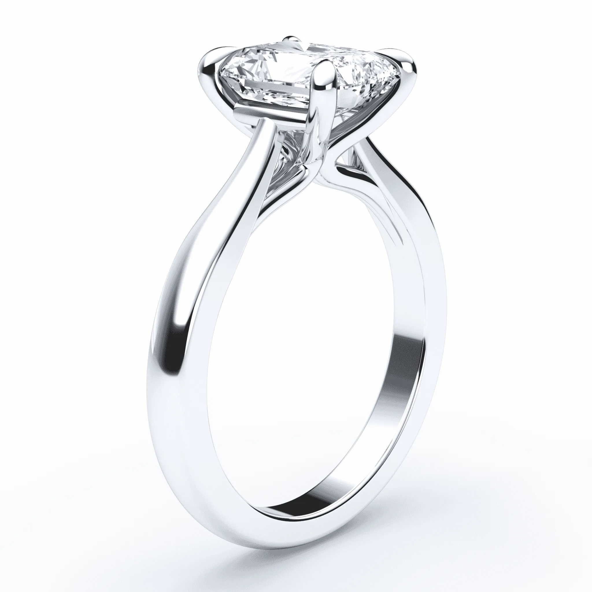 Radiant Cut Cathedral Ring