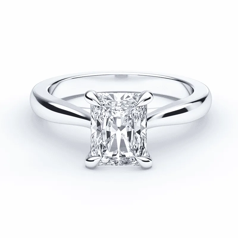 Radiant Cut Cathedral Ring