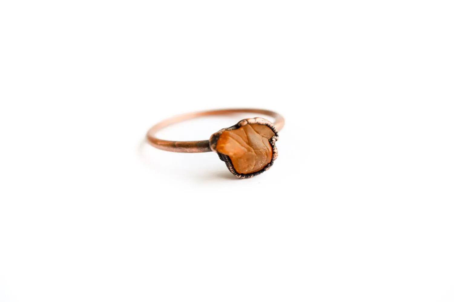 Raw amber ring | Untreated baltic amber jewelry