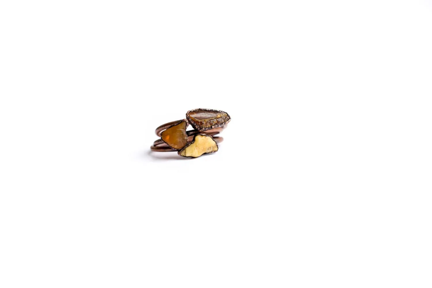 Raw amber ring | Untreated baltic amber jewelry