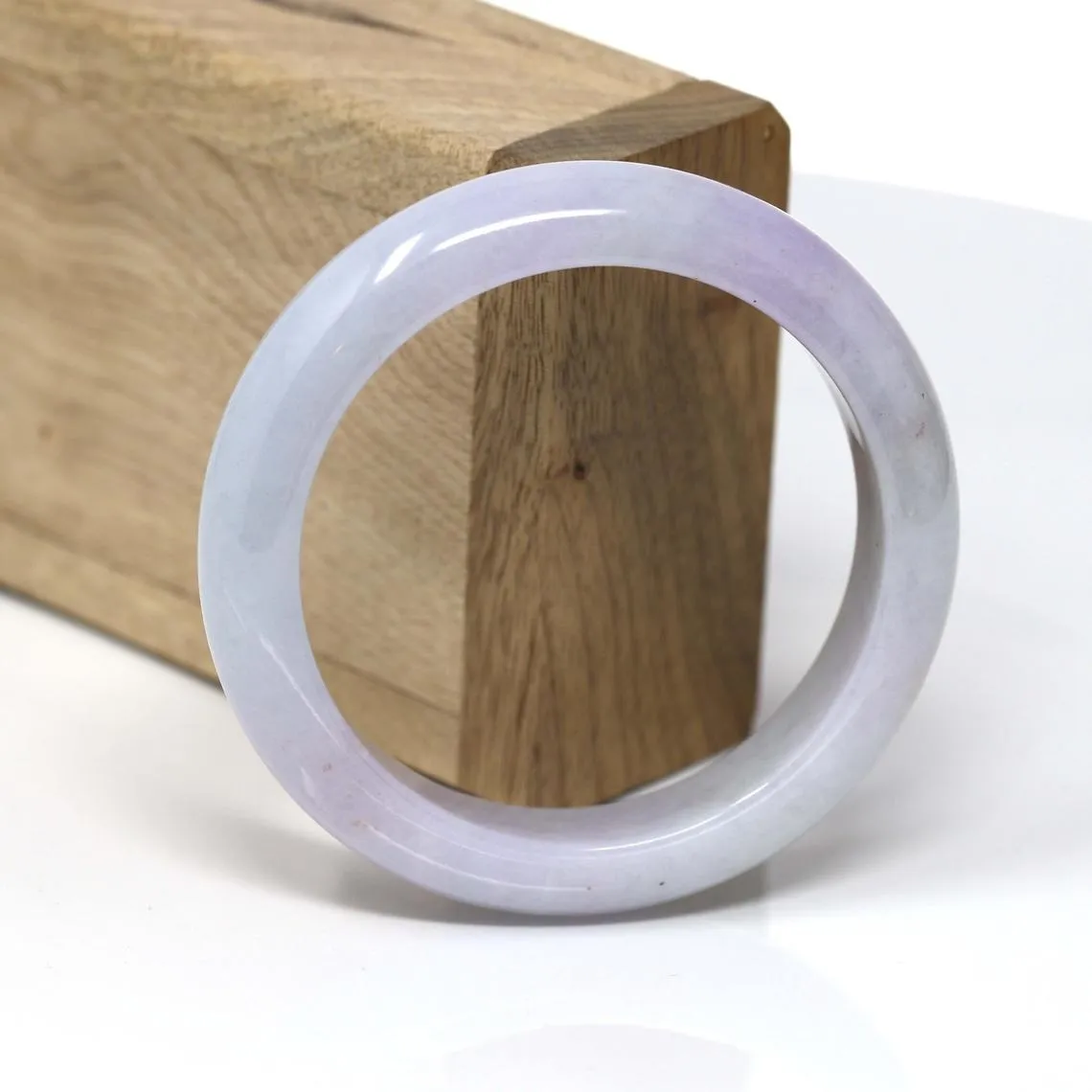 RealJade® Classic Bangle Lavender Jadeite Jade Bangle Bracelet ( 55.2 mm ) #103, Real jade Jewelry