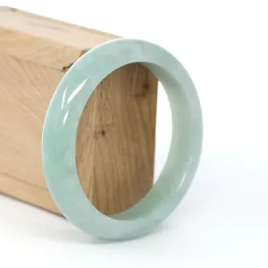 RealJade® Co. "Classic Bangle" Blue-Green Natural Burmese Jadeite Jade Bangle (59.2mm ) #590