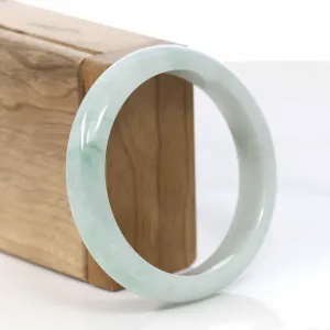RealJade® Co. "Classic Bangle" Genuine Burmese Green Jadeite Jade Bangle Bracelet (57.38mm) #413