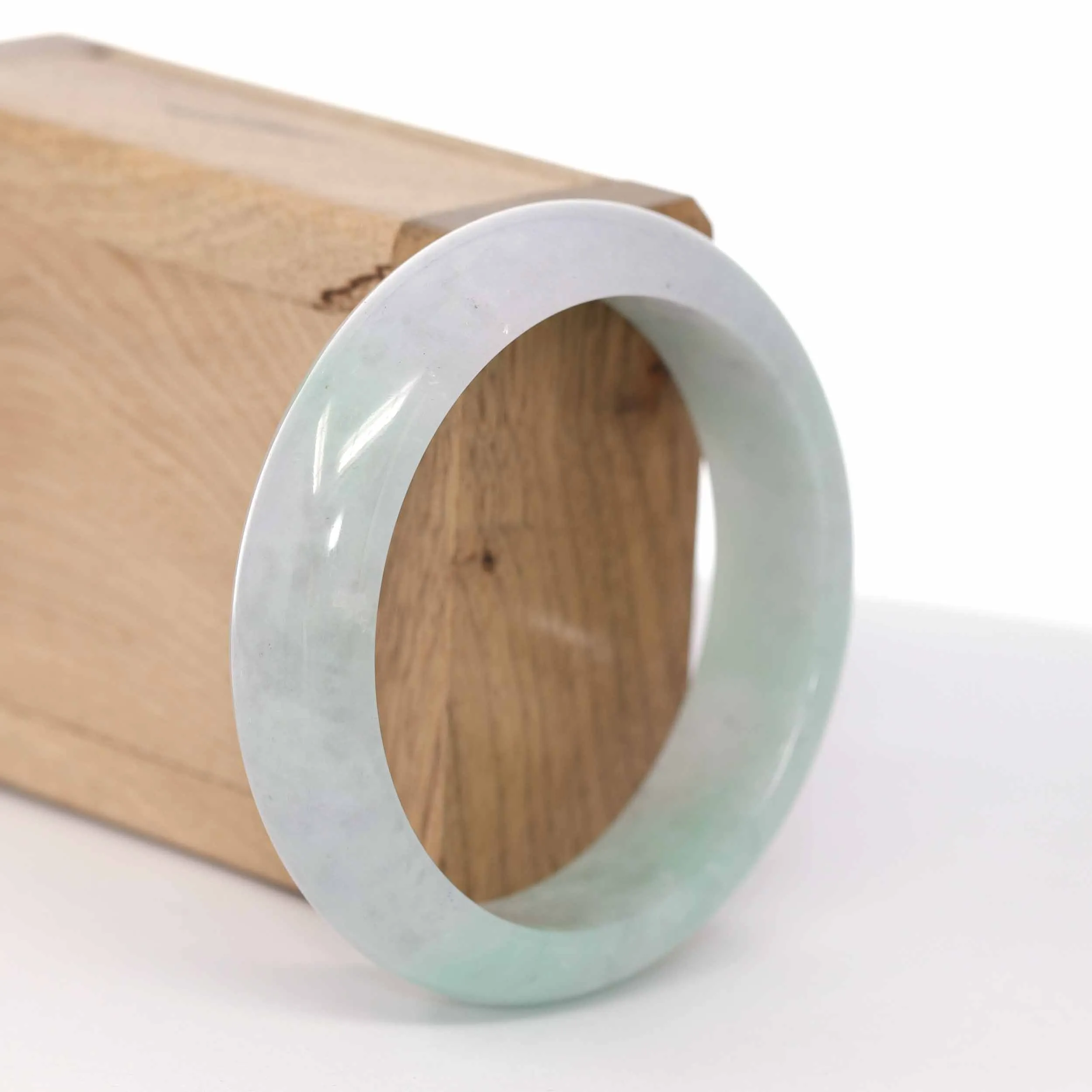 RealJade® Co. "Classic Bangle" Green Natural Burmese Jadeite Jade Bangle (57.62mm ) #599
