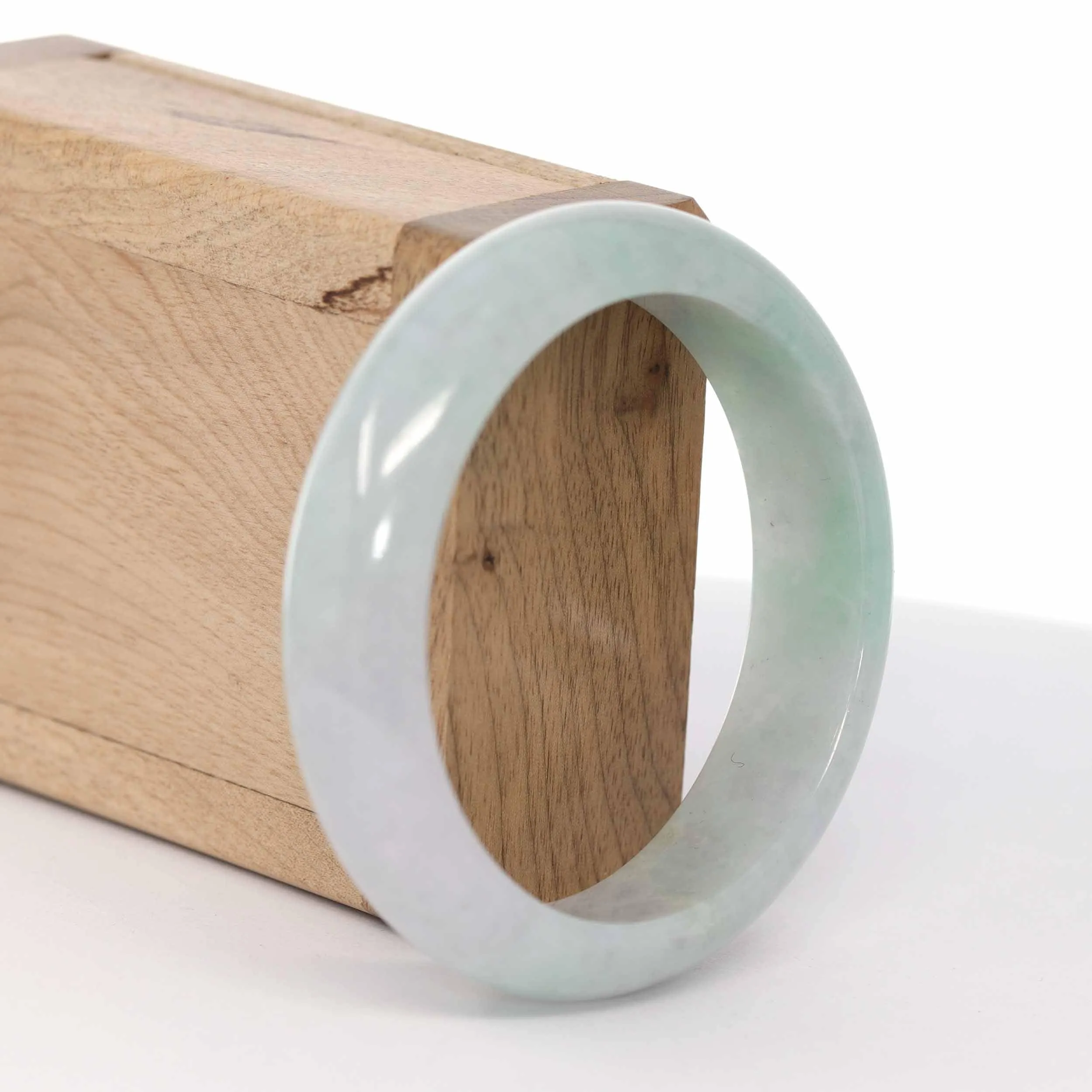 RealJade® Co. "Classic Bangle" Green Natural Burmese Jadeite Jade Bangle (57.62mm ) #599