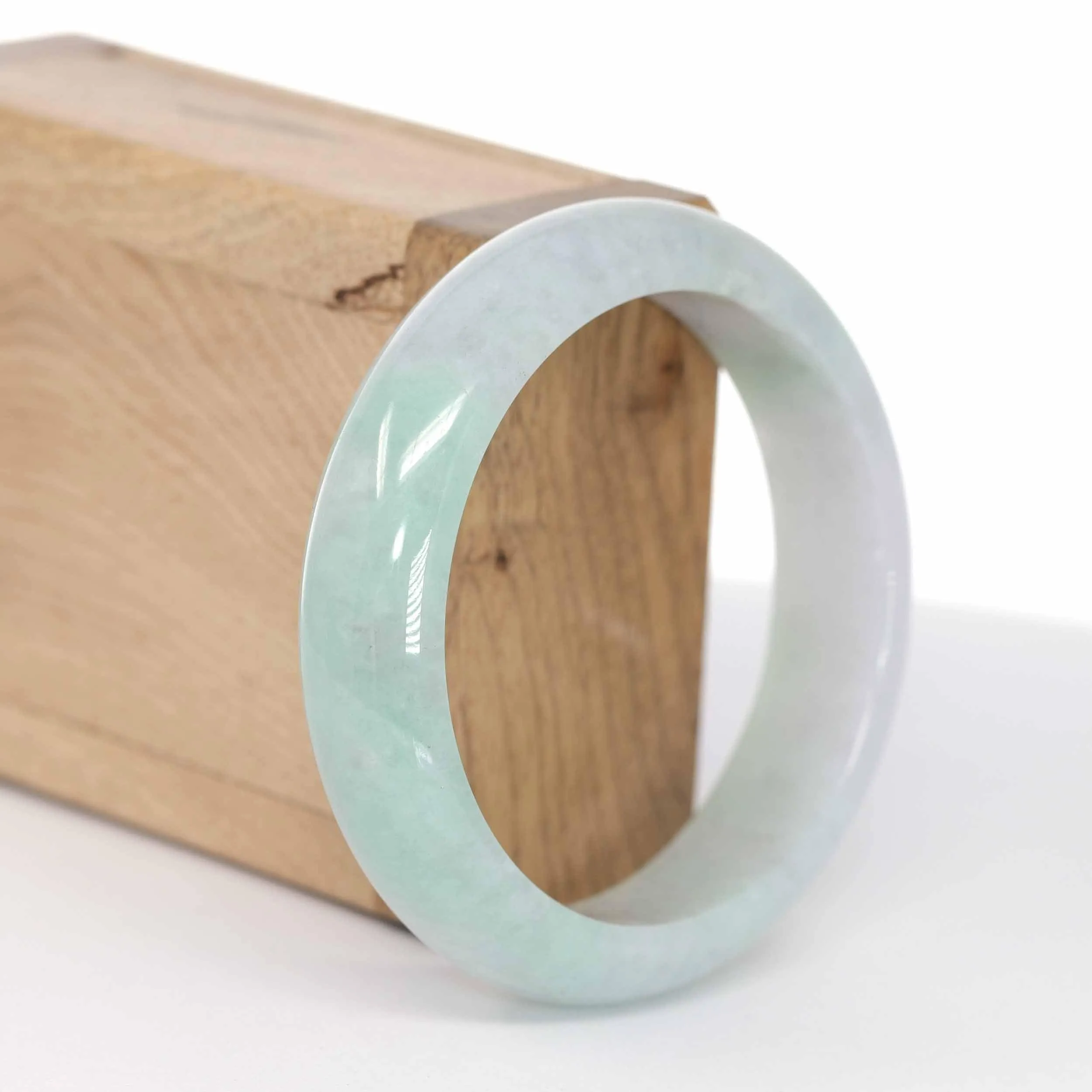 RealJade® Co. "Classic Bangle" Green Natural Burmese Jadeite Jade Bangle (57.62mm ) #599