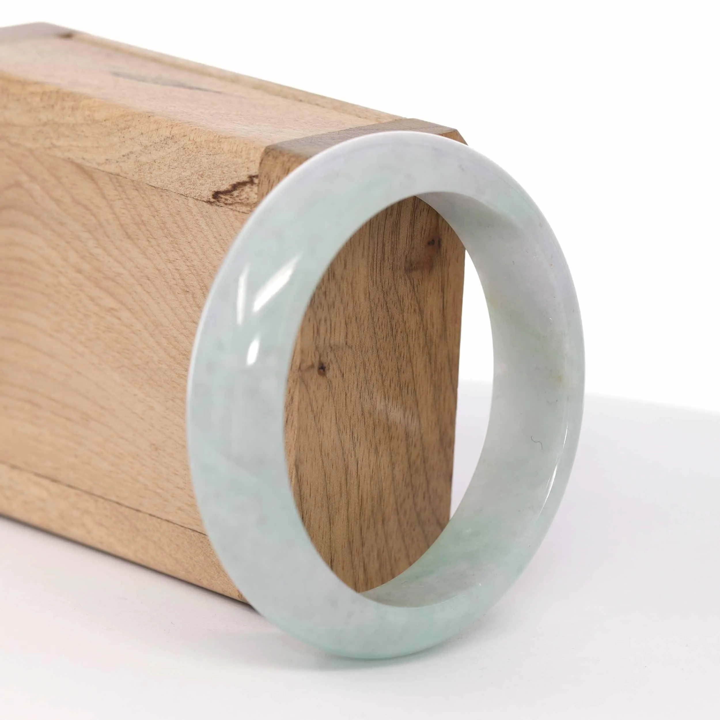 RealJade® Co. "Classic Bangle" Green Natural Burmese Jadeite Jade Bangle (57.62mm ) #599