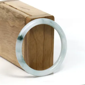 RealJade Co.® "Petite" Natural Burmese Blue-green Jadeite Jade Bangle Bracelet (53.89 mm) #T236