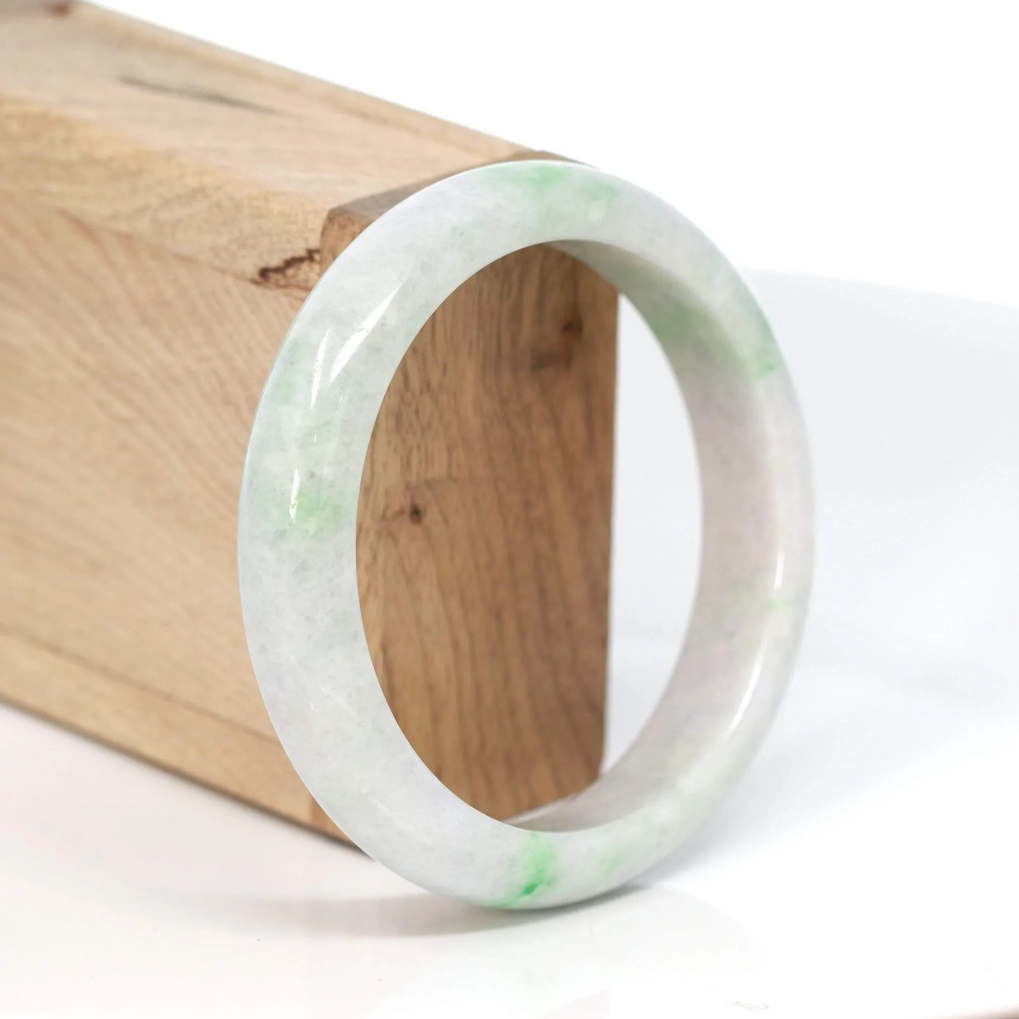 RealJade® "Classic Bangle" Genuine Burmese Green Jadeite Jade Bangle Bracelet (58.7 mm) #194