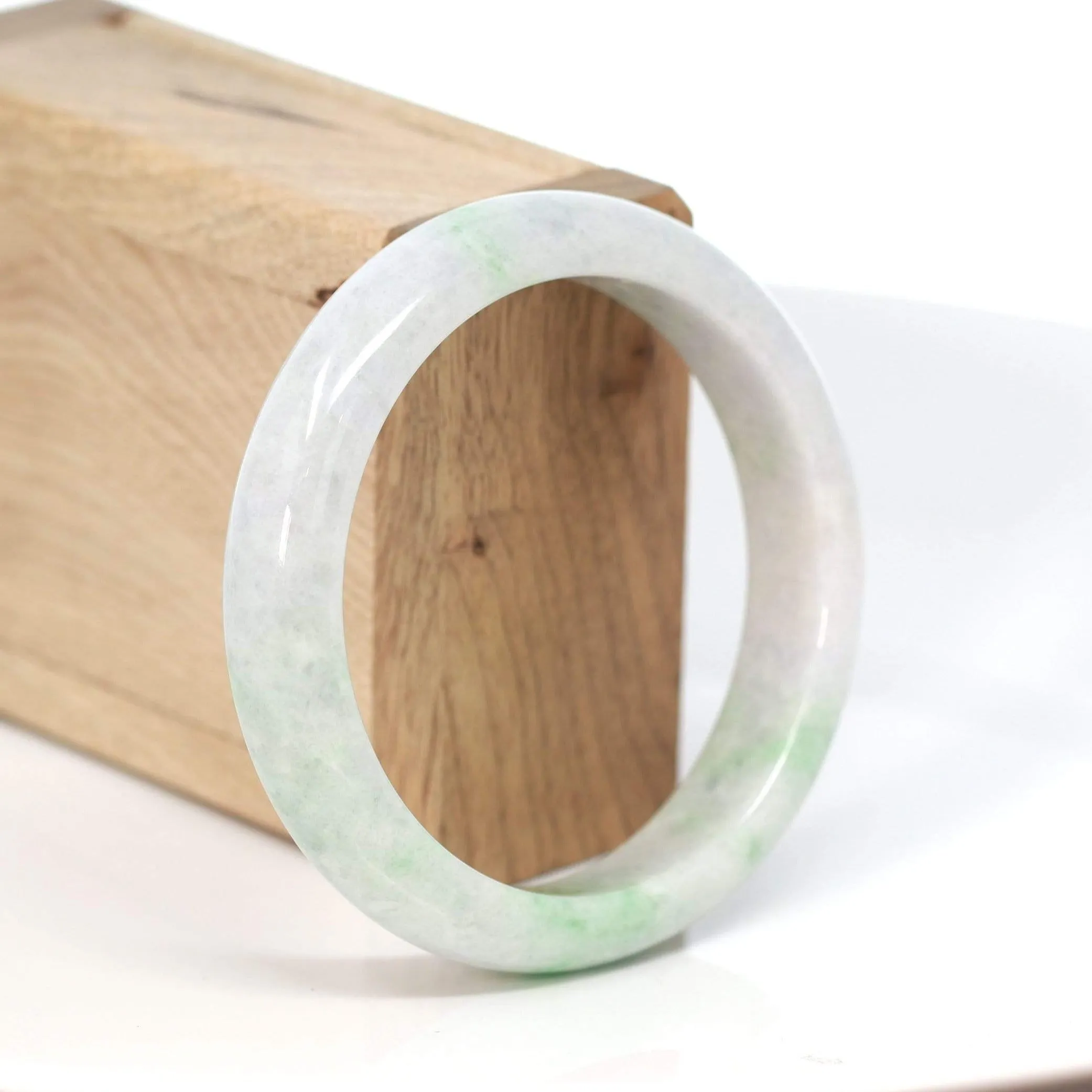 RealJade® "Classic Bangle" Genuine Burmese Green Jadeite Jade Bangle Bracelet (58.7 mm) #194