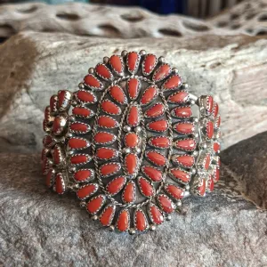 Red Coral Cluster Bracelet by Alicia Wilson GJ-BRC-0071