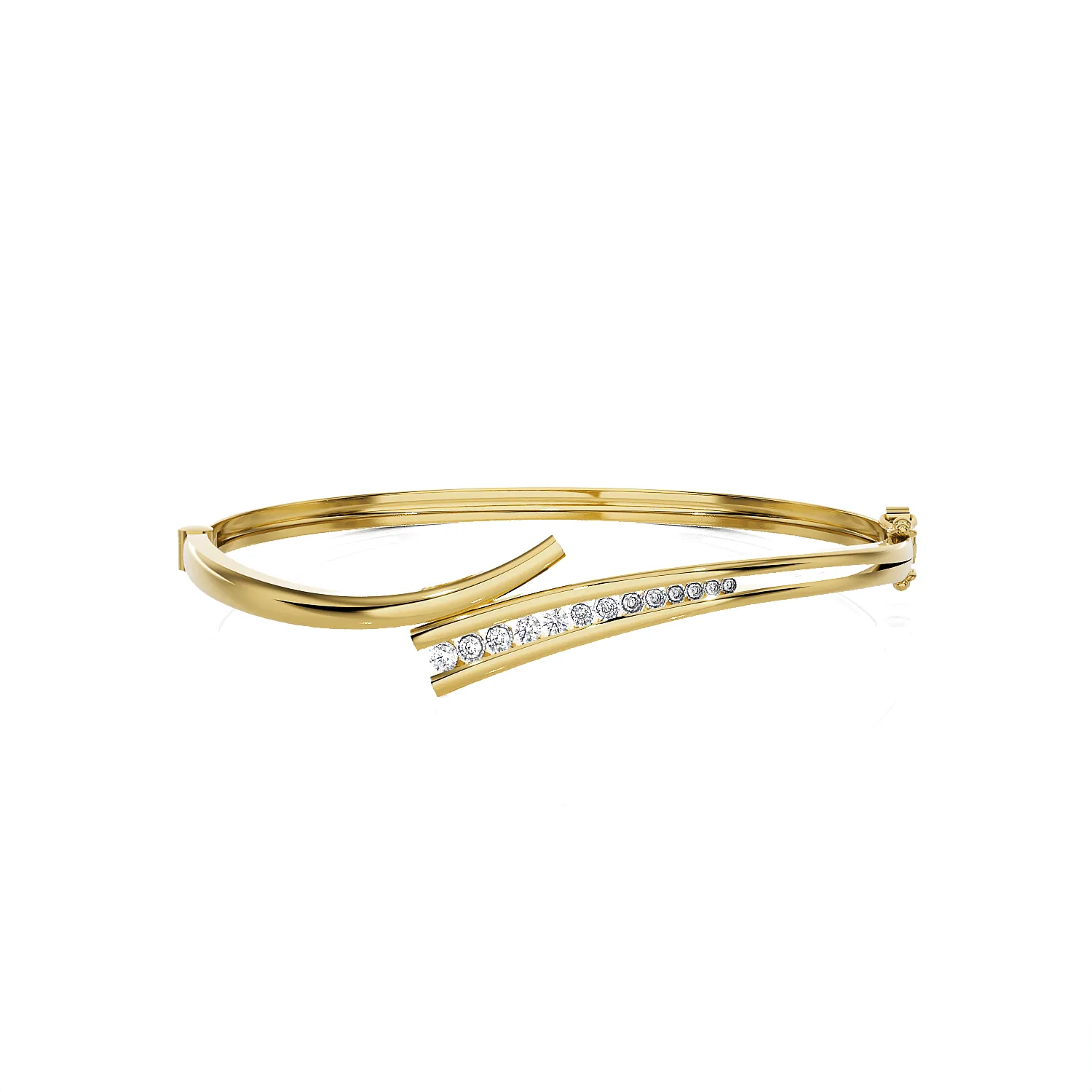 Ribbon Open Bypass Bangle Fashion Bracelet