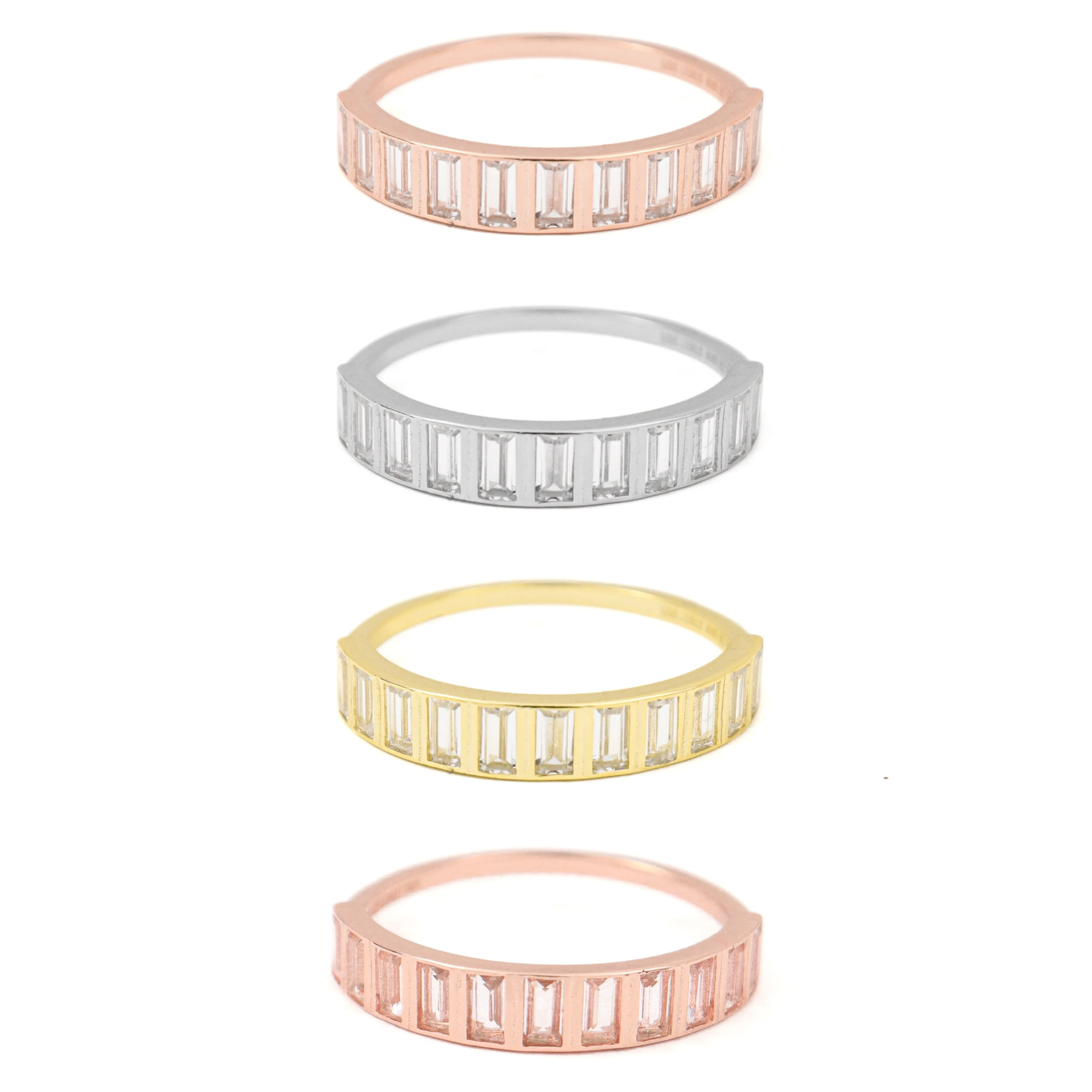 Ring ~ Sterling Collection ~ Bezel Baguette Stacker