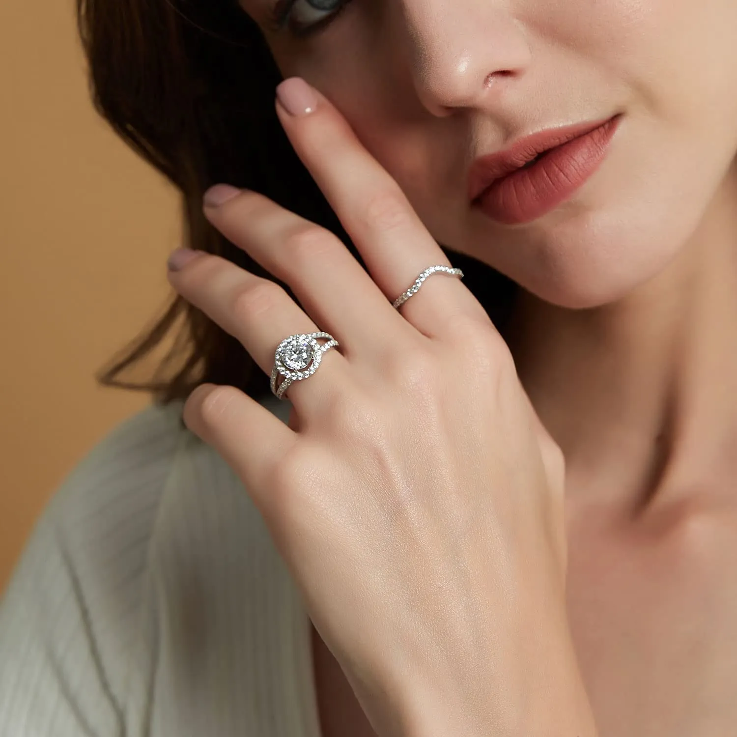 Round Cut Bridal Suit in 1.5ct Sterling Silver