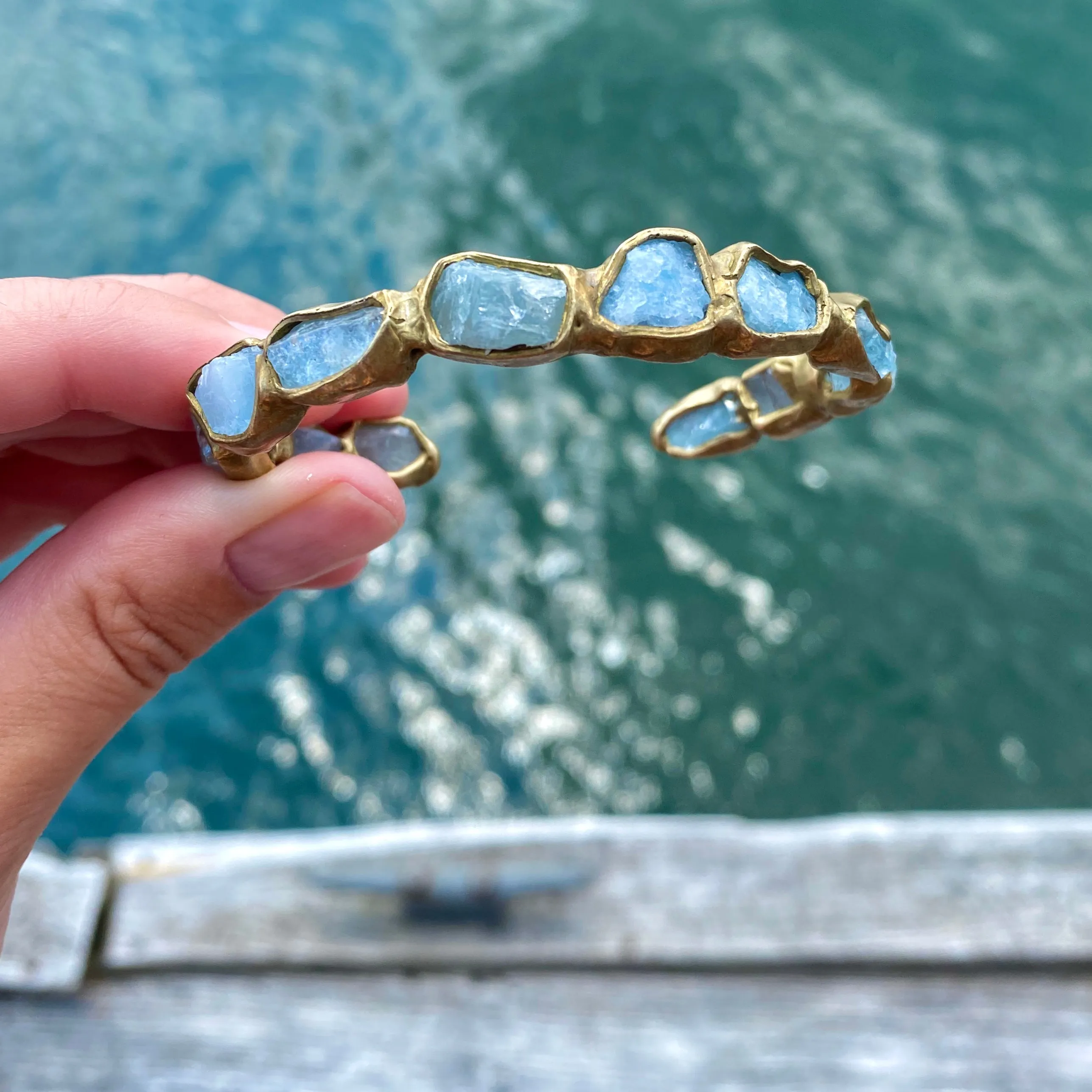 Slim Seafaring Cuff (Aquamarine)