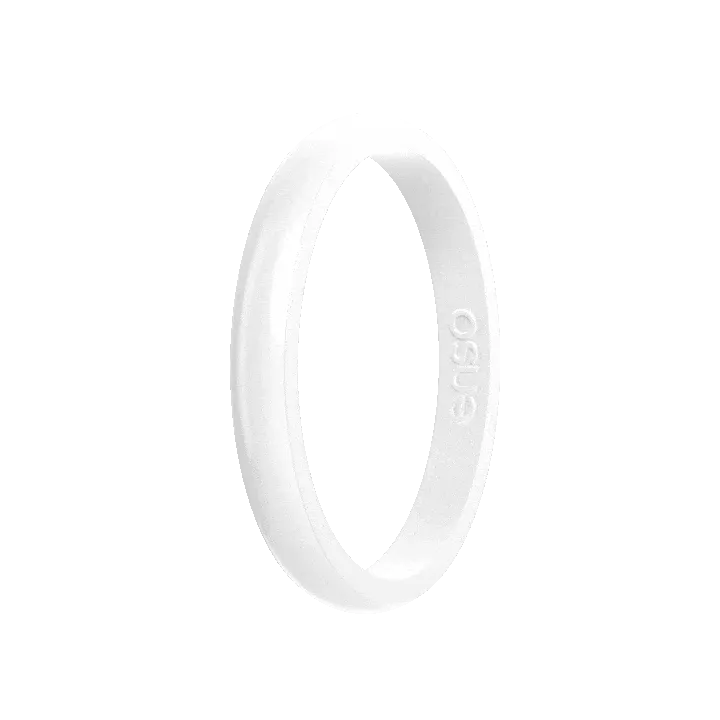Stackable Silicone Ring - White