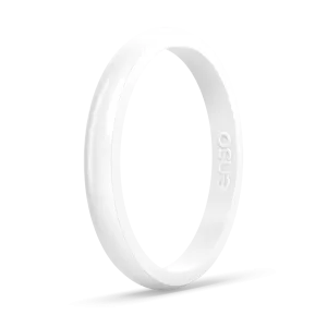Stackable Silicone Ring - White