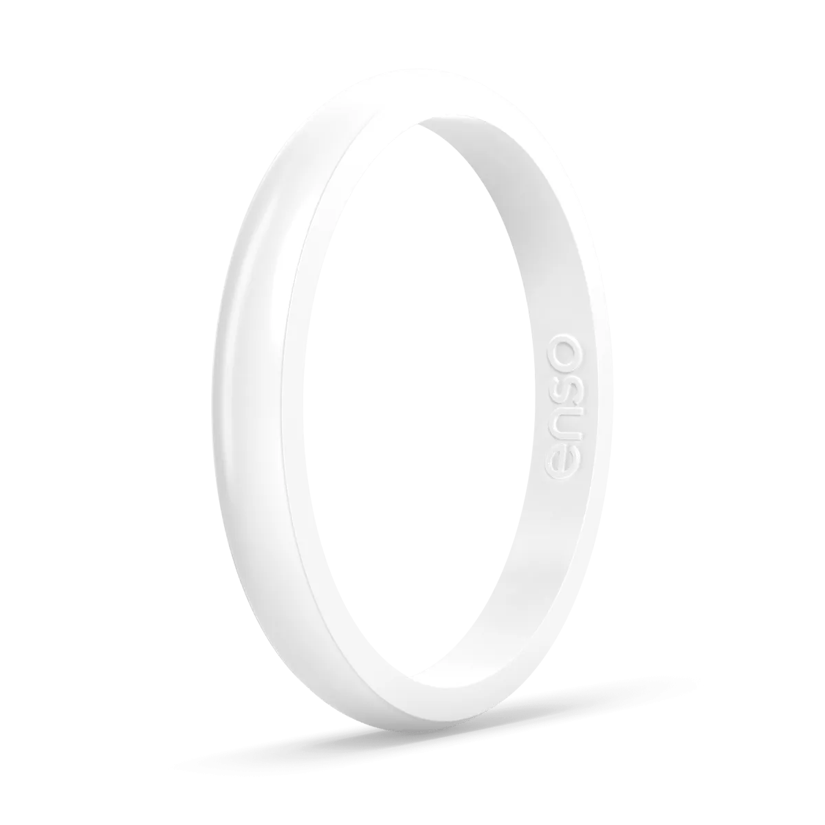Stackable Silicone Ring - White