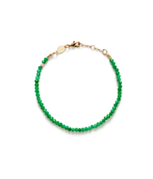 Tan Line Bracelet in Green Jade