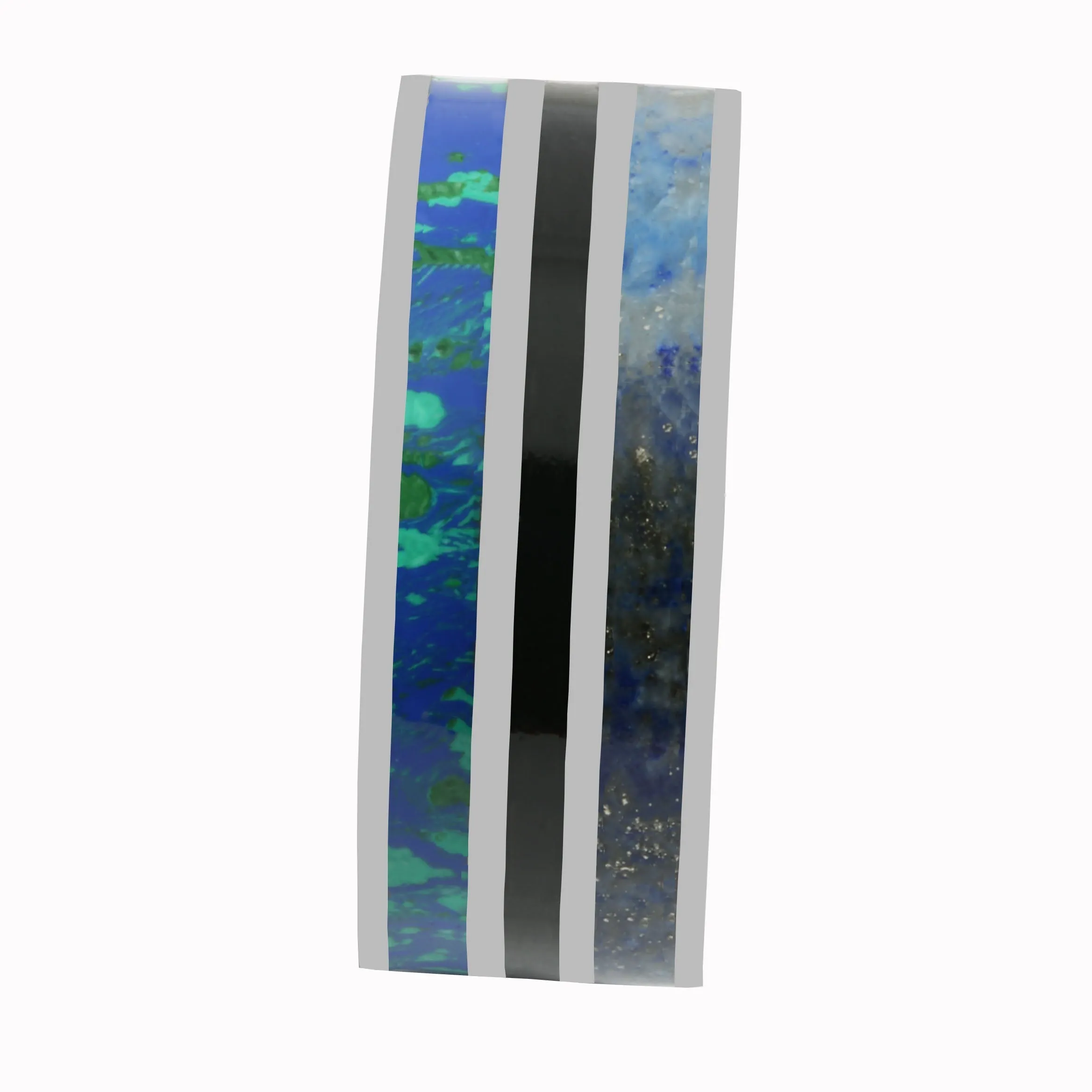Tantalum with Opal, Lapis Lazuli and Onyx Wedding Ring Flat 10mm
