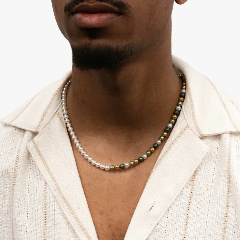 Tri-Color Pearl Necklace