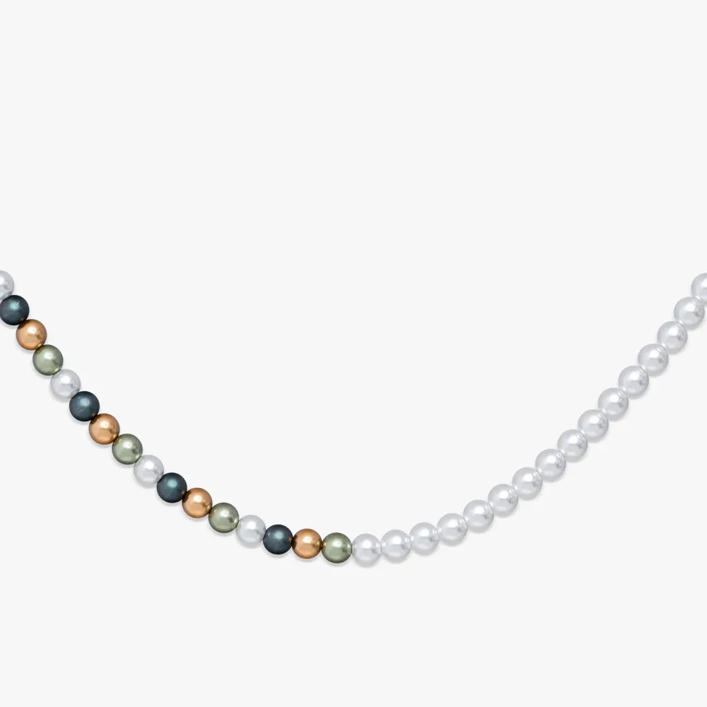 Tri-Color Pearl Necklace