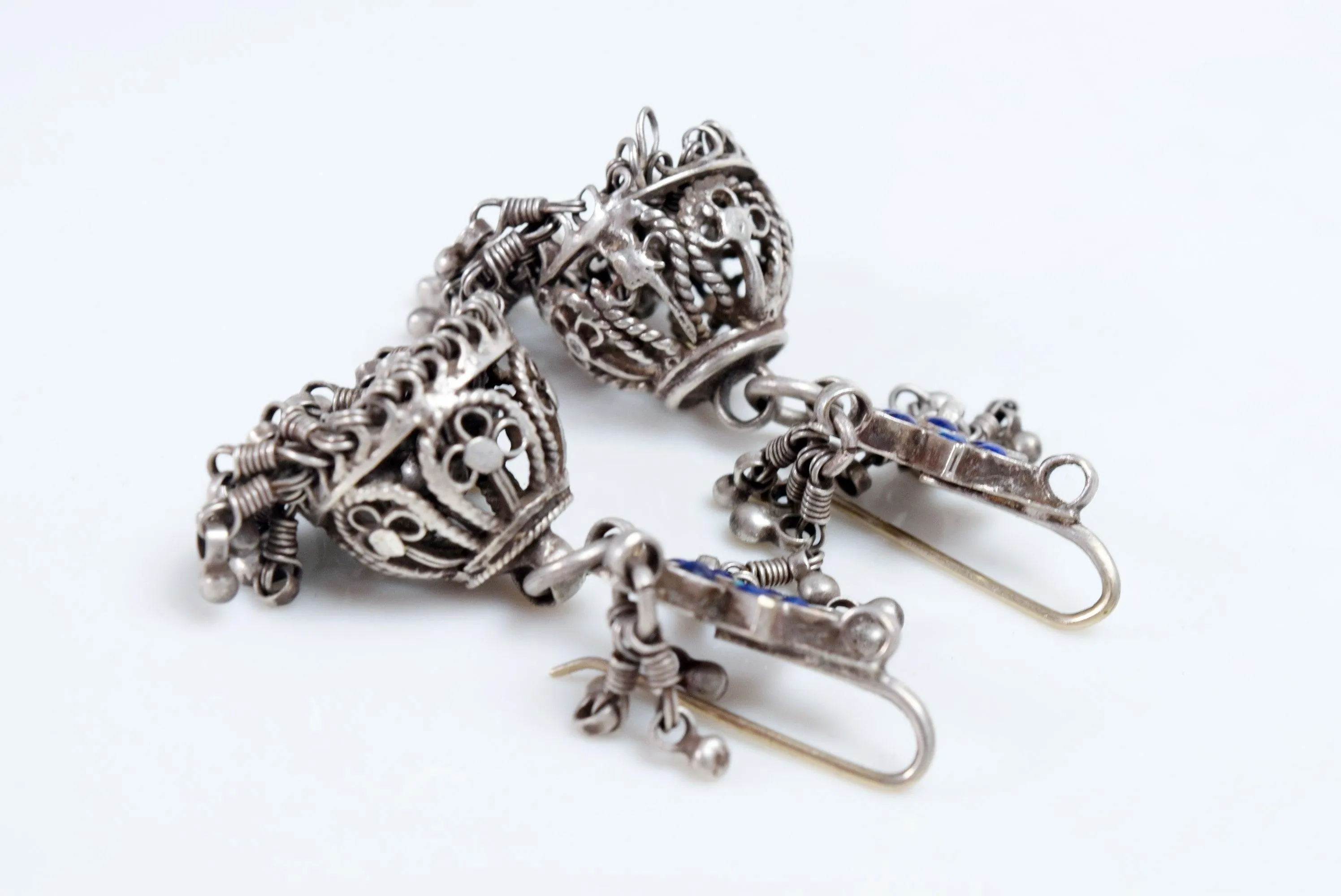 Vintage Silver Kashmiri Dangle Jumka Earrings