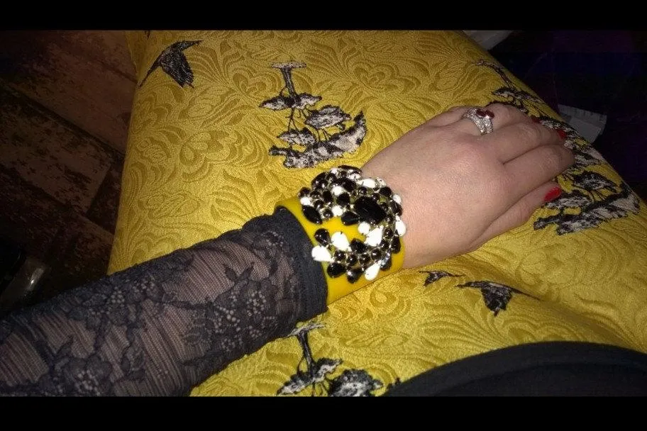 Vintage Yellow Bracelet Black by Katherine Alexander